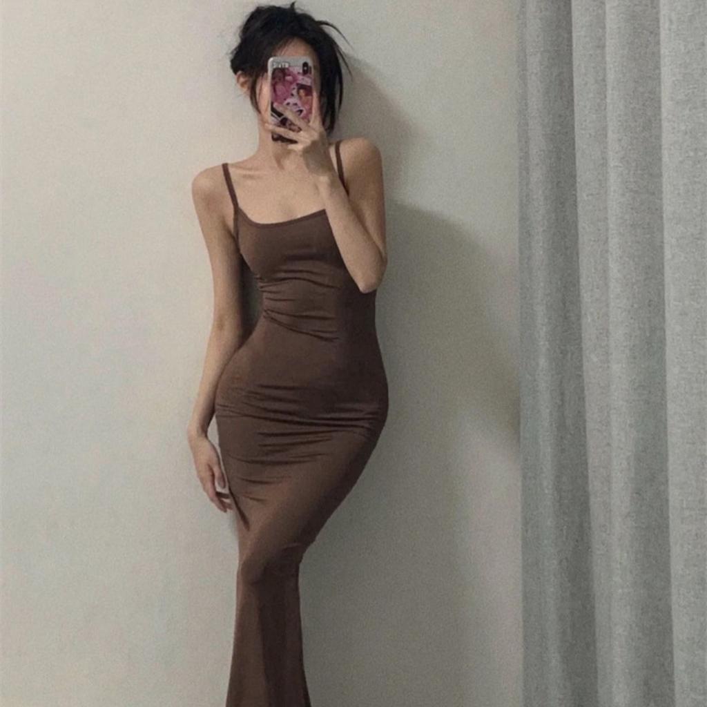 Sommer Träger Langkleid Ärmellos Sexy Kleid