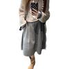 Gray Starry Sky Wool Midi Skirt: High-End Korean Style Slim-Fit A-Line