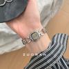 2026 Orologio da Polso al Quarzo da Donna Moda Retrò Quadrante Piccolo Orologio Leggero Bracciale in Metallo Argentato Intagliato Stile Lusso Casual Design alla Moda