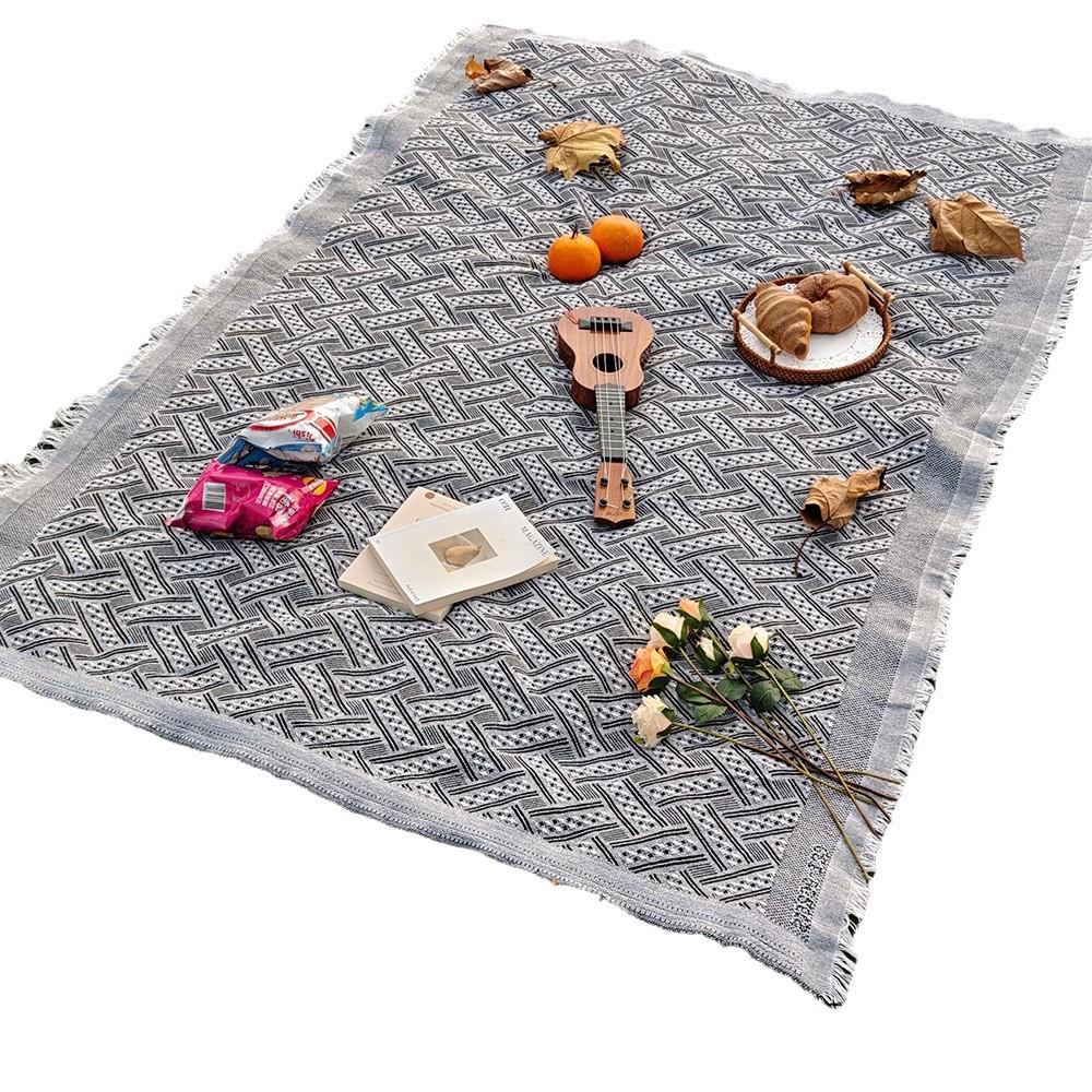 Moisture-Proof Outdoor Cotton Picnic Blanket for Camping & RV Travel