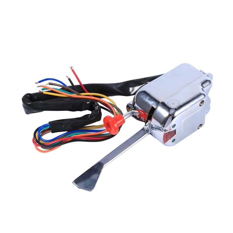 ABLZ-12V Universal Chrome Street Hot Rod Turn Signal Switch For Ford For Buick Car Accessories