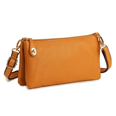 Pragma Genuine Leather Shoulder Wallet Pochette (Mustard)