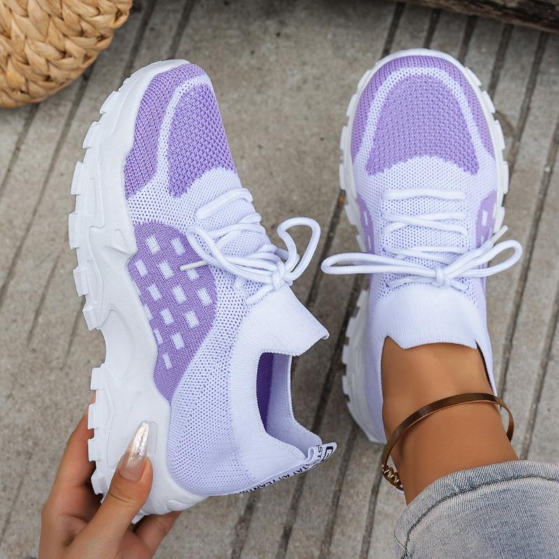Women's shoes fly-woven breathable dad shoes women's fashion versatile sports shoes platform casual trendy shoes casual and comfortable