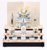 Chugai Touen Yakushi Kiln Dyed White and Assembled Display May Interior Auspicious Item Helmet, Indigo, Three-Tiered [5791] Doll, Decoration,