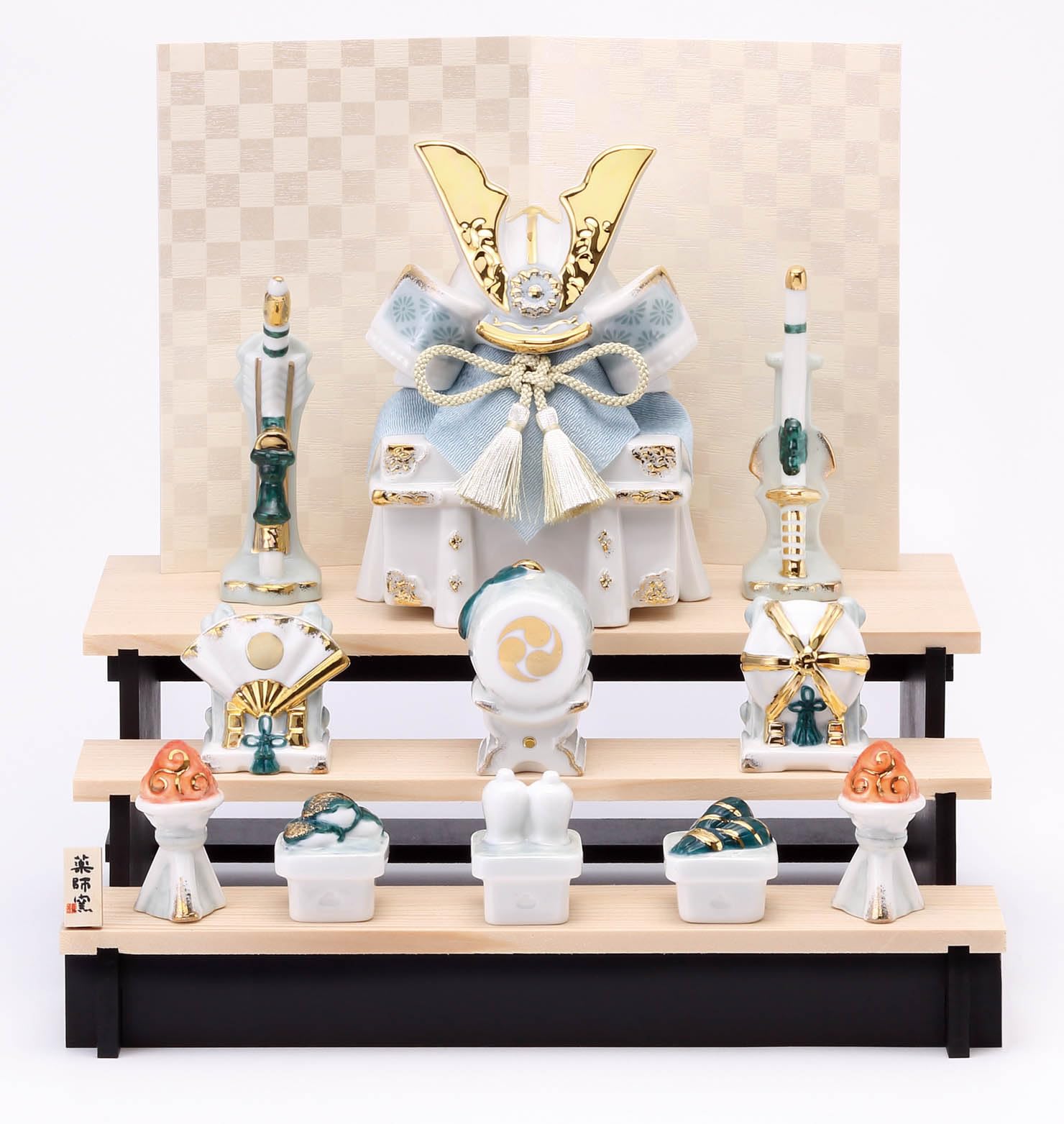 

Чугай Тоэн Якуси Килн Окрашенный Белый и Собранный Дисплей Май Интерьер Благоприятный Предмет Шлем, Индиго, Трехъярусный [5791] Кукла, Украшение, светло-синий