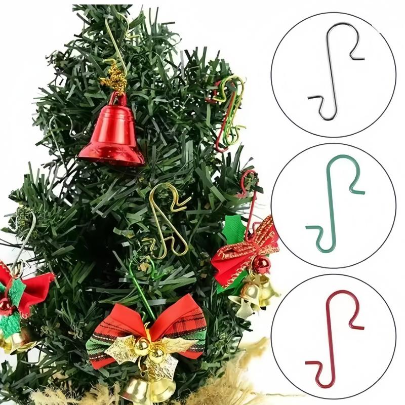 50PCS/100PCS Christmas Hook S-Shaped DIY Xmas Tree Pendant Christmas Decoration Doll Hooks For Home Party Baby Bedroom Accessory