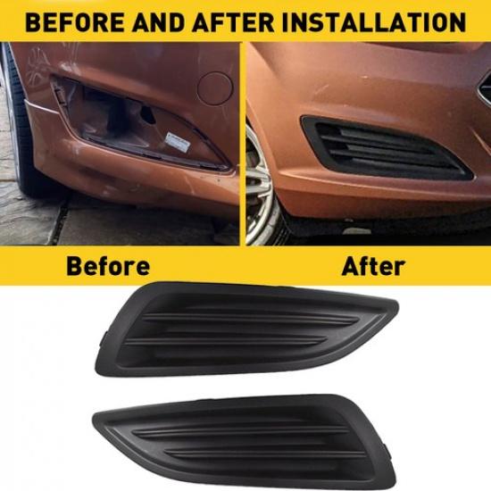 Front Bumper Lower Fog Light Lamp Cover Pair For 2014- Ford Fiesta