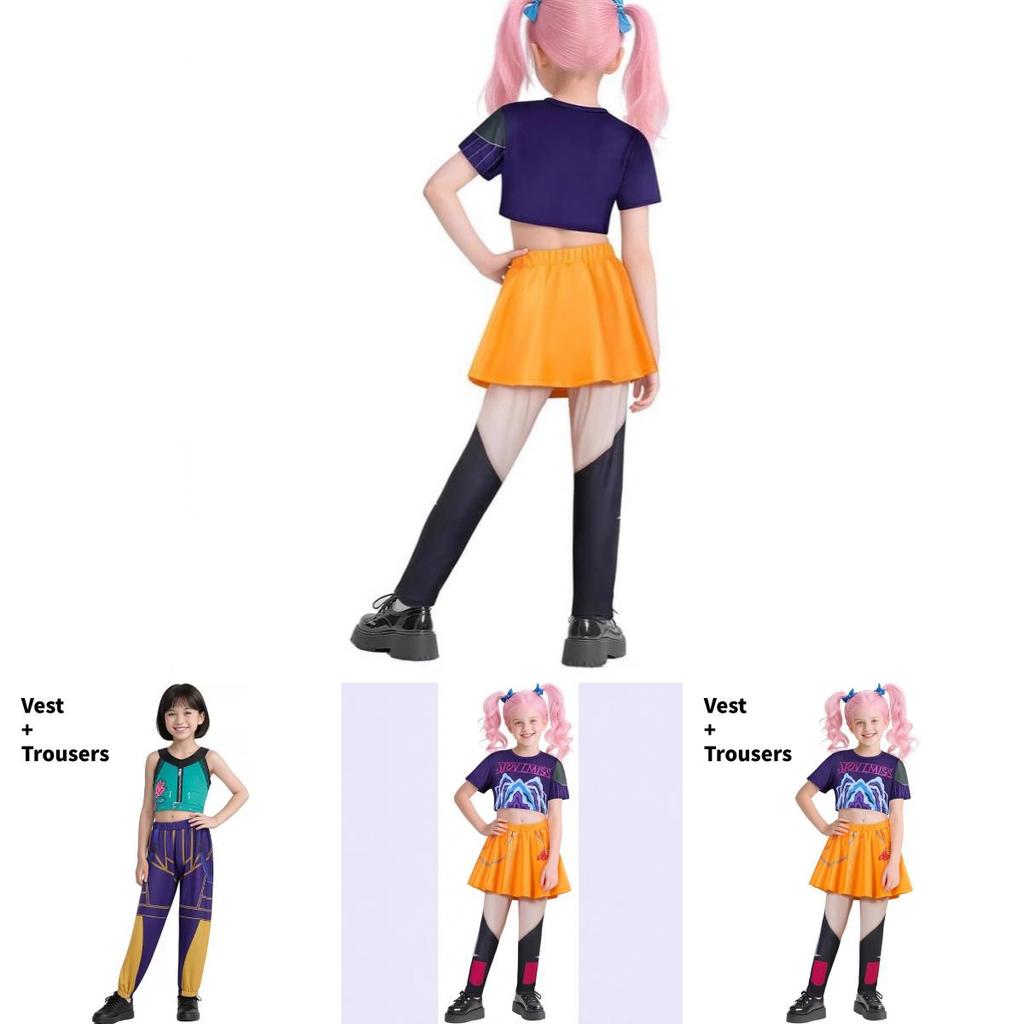 Kpop Demon Hunters Rumi Mira Zoey Cosplay Dress For Kids Halloween Party Costumes