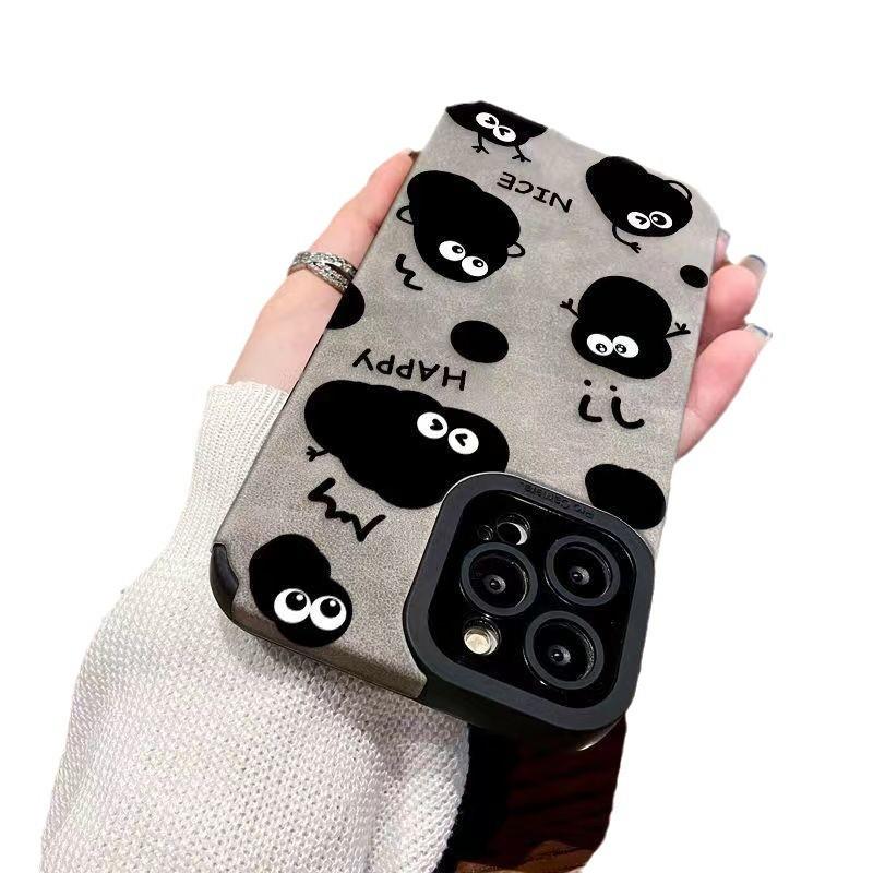 Black Coal Balls Are Suitable for IPhone16ProMax IPhone Case with Dirt Resistance and Full Coverage Antifall and Overturning Soft Shell