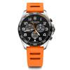 VICTORINOX FIELDFORCE SPORT CHRONO Wristwatch, Stainless Steel Case (316L), Black Dial, Orange Rubber Strap, Gift Item 241893