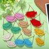 1 Pair Women Dangle Earrings All Match Ear Decoration Creative Weave Semicircle Tassel Hook