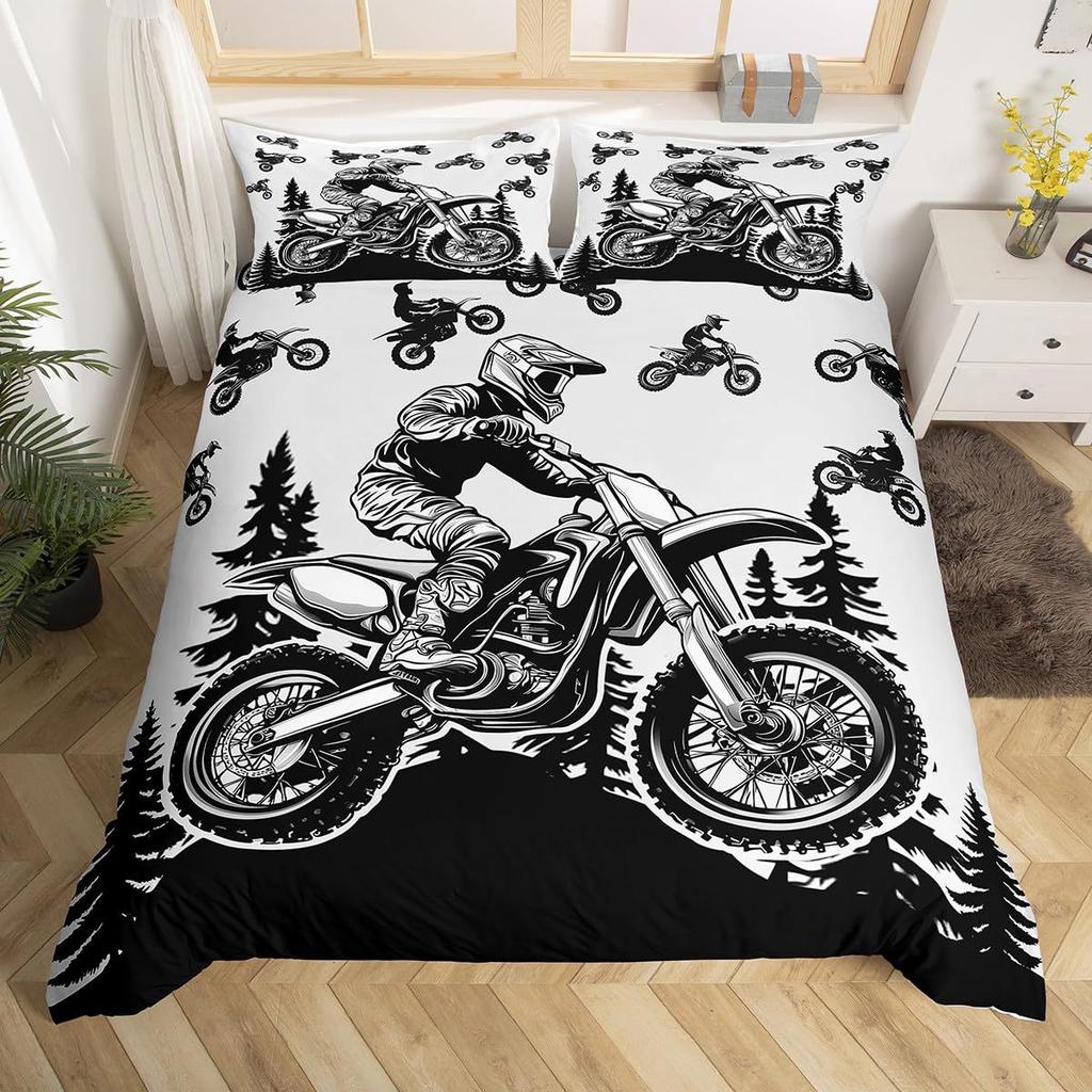 Three-Piece Bedding Off-Road Motorcycle 3D Digital Printing Bedding Home Textiles
