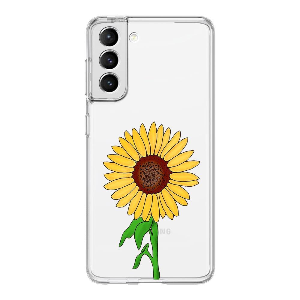 sunflower Flower Lavender Purple Phone Case For Samsung Galaxy S23 S22 S20 Ultra S21 FE 5G S9 Plus S10E S8 Note 20 Clear Cover