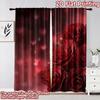 2D Flat Printing 2pcs Curtain Party Curtain Valentine's Red Roses Digital Printed Polyester Drapes All Season Party & Holiday