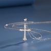 S925 Sterling Silver Cross Pendant Necklace for Women Elegant Minimalist Collarbone Chain