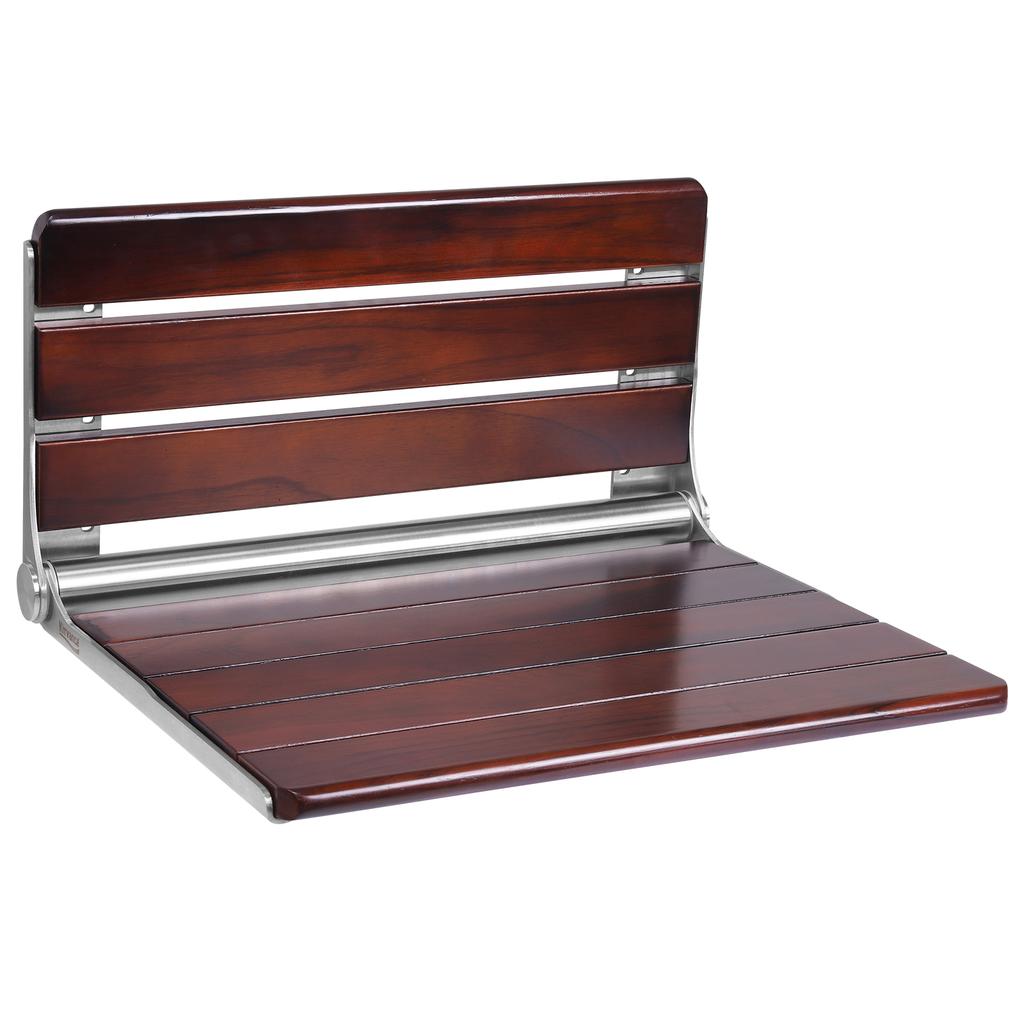 18 Inch Wood Shower Bench Wall Mounted Fold Down Shower Seat Shower Stool for Elderly and Disabled