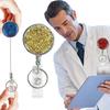 2026 Retractable Nurse Badge Reel Doctor Student Teacher ID Card Holder Keychains Lanyard Glitter New Design 1 Piece Metal