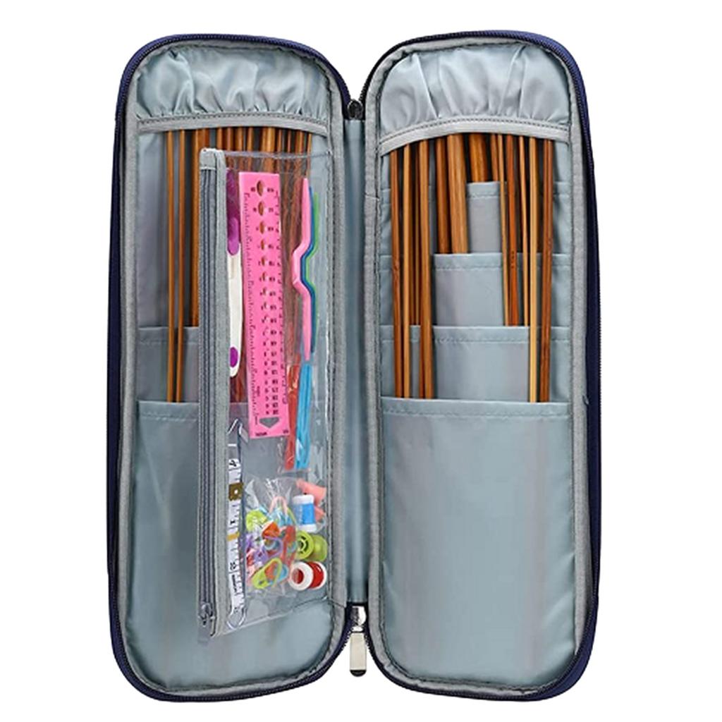 Knitting Needle Case Crochet Hook Case Zipper Storage Bag Crochet Hook Bag for Crochet Needle Knitting Accessories