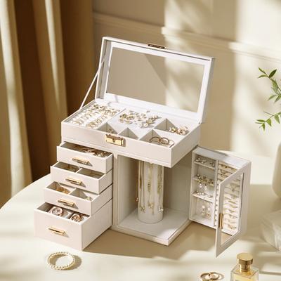 Jewelry Box Storage Box Multi-layer Large-capacity Ring Necklace Box Jewelry Stud Earring Storage Jewelry Storage Box