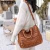 WTEMPO Retro sepraná kožená kabelka Módní Velkokapacitní vícekapsová Tote Bag Women