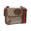 Gucci GG Supreme Reversible Tiger Head Magnetic Closure Shoulder Canvas And Leather Trim Crossbody Bag Small Unisex Crossbody Bag 501050-9C2VT-8745