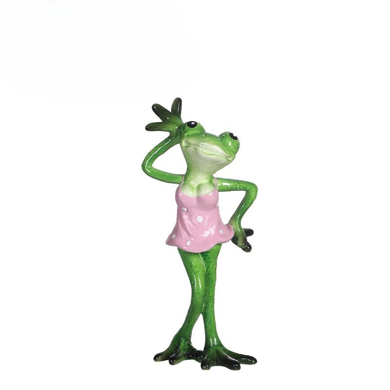 Valentine s Day Decorations - Creative Frog Expression Resin Figurine - Valentine s Day Gift Pink Skirt Frog