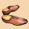 New Brown Derby Shoes for Men Yellow Mixed Colors Lace-up Round Toe Business Mens Formal Shoes Size 38-46