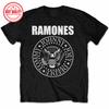 T-shirt Ramones Sigillo Presidenziale Punk Artwork Album Nero, Maglietta Punk Rock Ramones