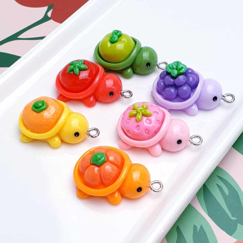 Acrylic Fruit Turtle Animal Keychain Accessory Supplies