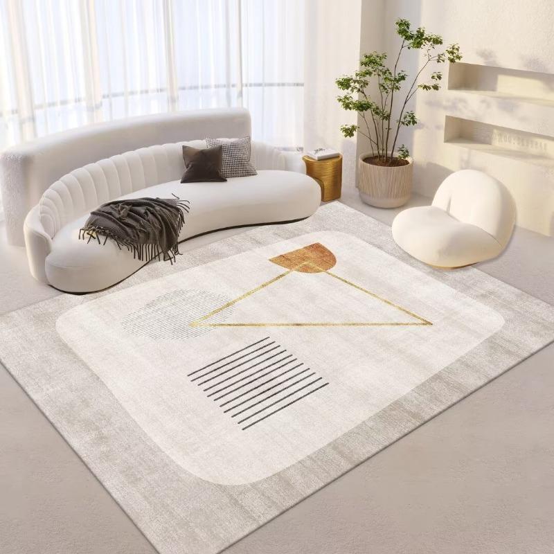 Abstract Minimalist Geometric Pattern Area Rug with Soft Pastel Colors Floor Mat for Living Room Bedroom Modern Home Decoration