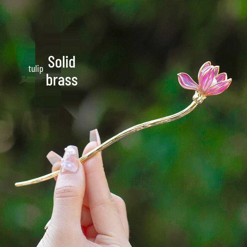 

Высококачественная заколка для волос из персикового дерева ручной работы для женщин - Аксессуар для прически в древнем стиле