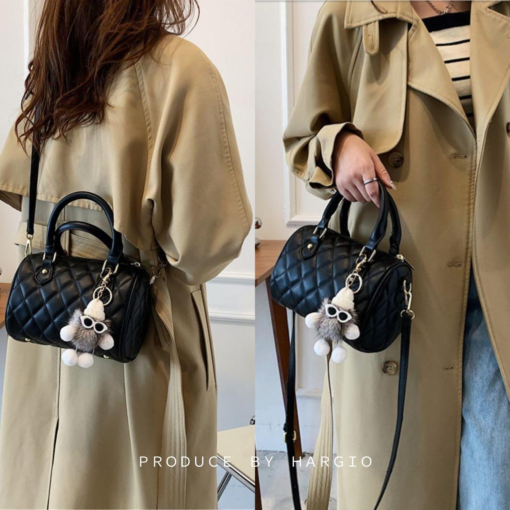 Harujio Mini Boston Tasche, Damen Kleine gesteppte Umhängetasche, Handtasche, 2-Wege, Horizontale Mini Boston Tasche, Umhängetasche, Crossbody Tasche, Handtasche, Trendig