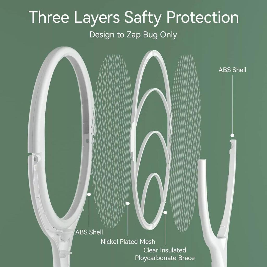 Elektrická muškařská zapperová raketa proti hmyzu plácačka na komáry Past na vosy netopýra