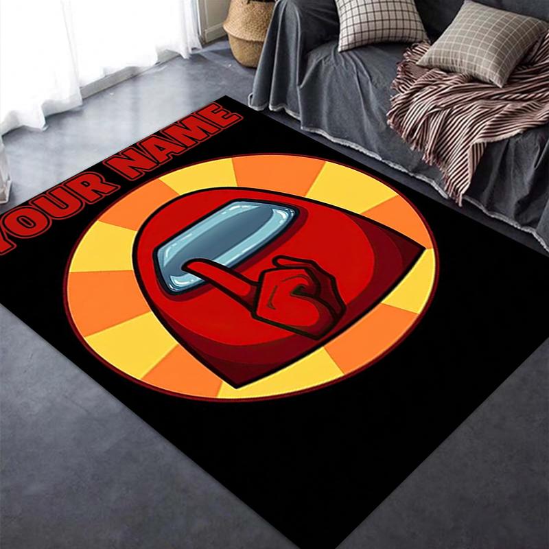Custom Name Among us Carpet Rug for Living Room Bedroom Home Sofa Decoration,Kids play Non-slip Floor Mat