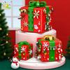 Non-Toxic Christmas Gift Surprise Mechanism Box Model Building Block Diy Elk Snowman Bricks Ornament Toys For Children Adult
