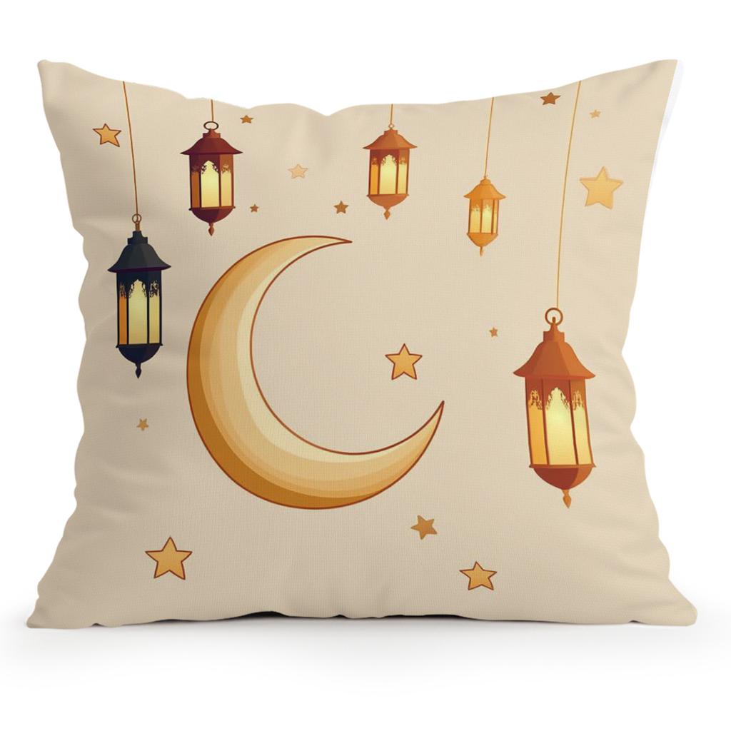Ramadan Themed Cartoon Illustration Cushions Pillowcase Polyester Cushion Cover Throw Pillow Pillowcover Home Car Sofa Decor