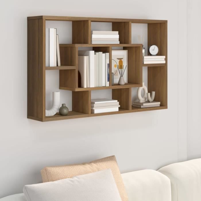820462 vidaXL Étagère murale Chêne marron 85x16x52,5 cm Bois d'ingénierie