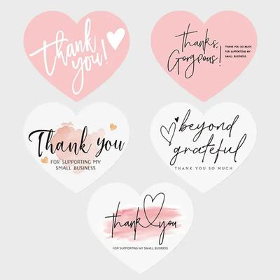 150 Pcs Love Heart Shaped Thank You Cards 2.36 X 2.76 Inch Blank Notecards Greeting Cards for Wedding Baby Shower Small Business