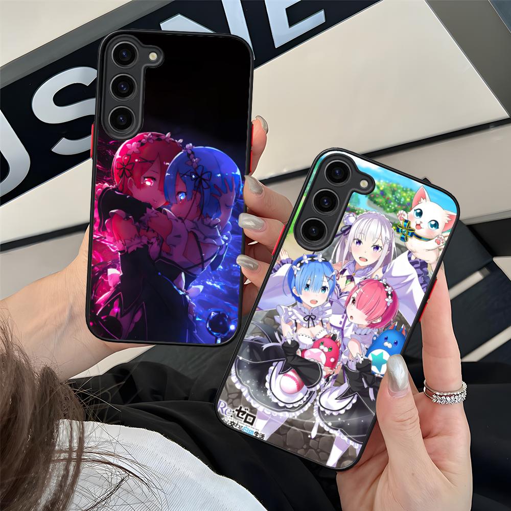 ReZero Rem Ram Silicone Mobile Phone Case for Samsung Galaxy S26 S25 S24 S23 S22 S21 Plus FE Ultra Colorful Cover