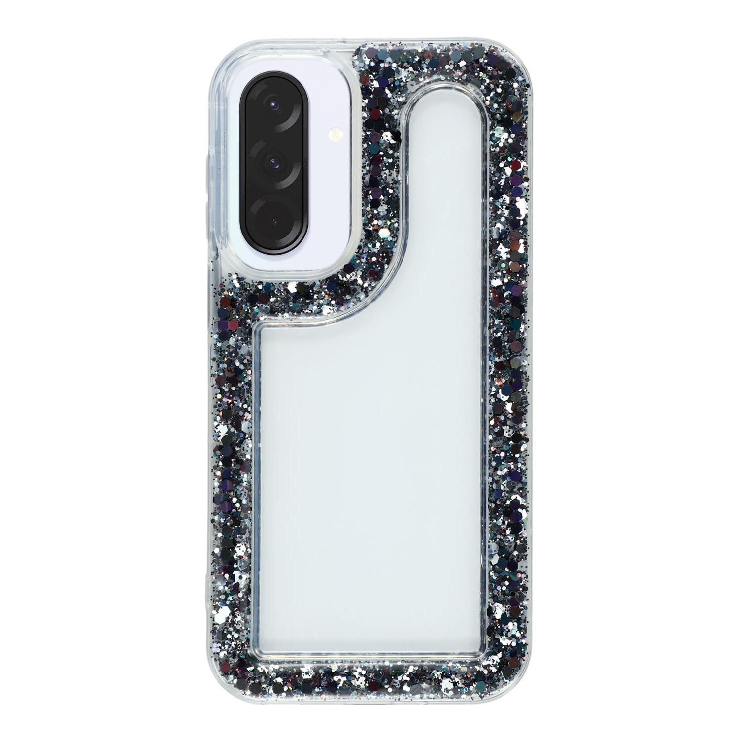 

For Samsung Galaxy A56 5G Case Glitter Epoxy Soft TPU Clear Back Cover Black