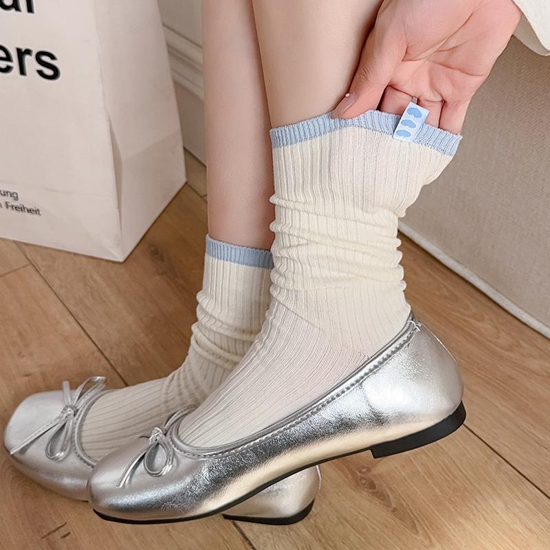 2025 New Fresh Trends Ladies Socks Mixed Color Casual Korean Style Cotton Long Socks Breathable Daily Fashion Women Socks