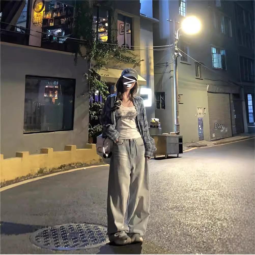 Women's Autumn American Retro Plaid Blue Shirt - Versatile Casual Sunscreen Jacket