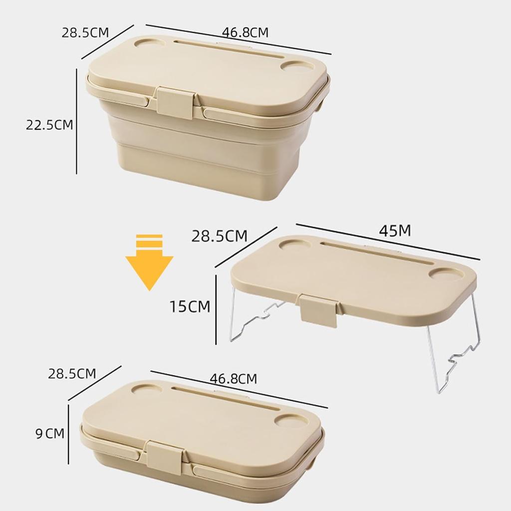 One Foldable Outdoor Picnic Basket, Portable, Lightweight, Durable, Multi-Functional, Large Capacity, with Built-in Table