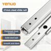 YENUO Three-Section Stainless Steel Slide Rail -27mm Width 304 High Temperature Resistant Three-Stage Pull-Out Linear Guide Rail