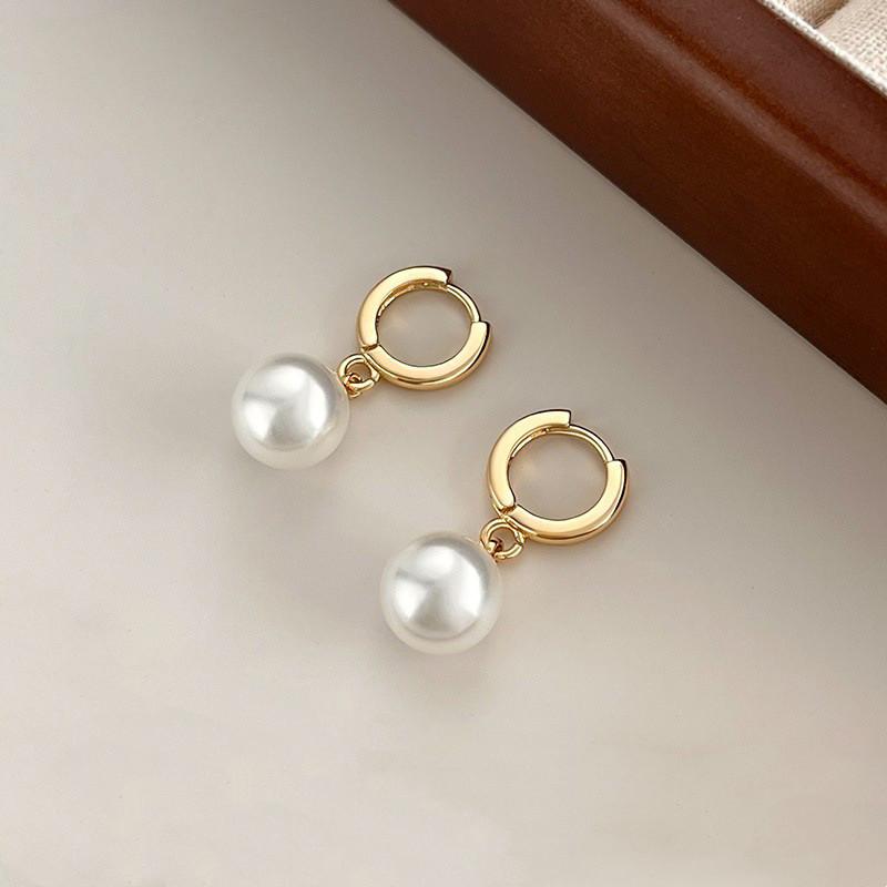 

Stainless Steel Charm U-Shape Pearl Pendant Necklace Earrings For Women Bride Chokers Non-Fading Jewelry Gift as the picture