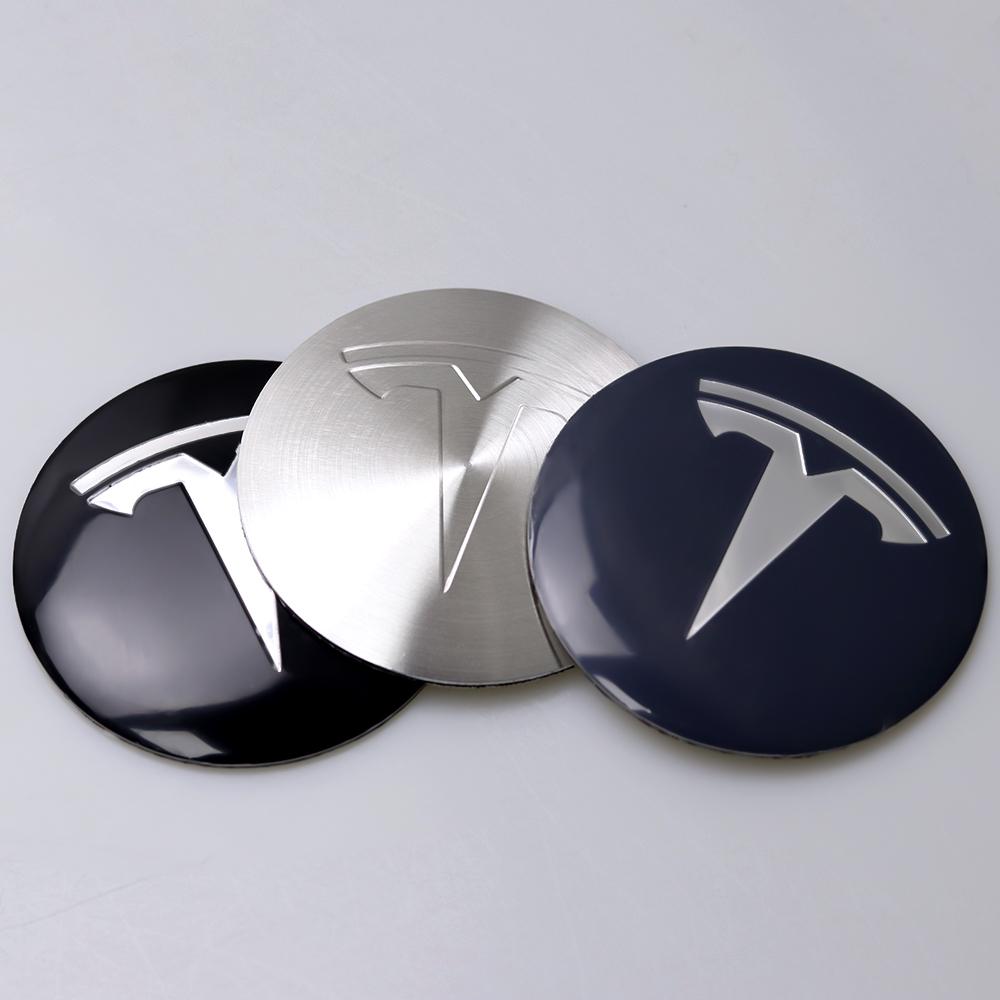 4 szt. 56 mm Nakładki na środek piasty koła samochodowego Naklejki Emblemat Pokrywa Do Tesla Model S Cybertruck Model 3 Model Y Model X Akcesoria Samochodowe