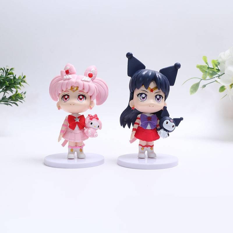 Exquisitely Designed Sailor Moon Figures Featuring Adorable Sanrio Characters In Vibrant Colors