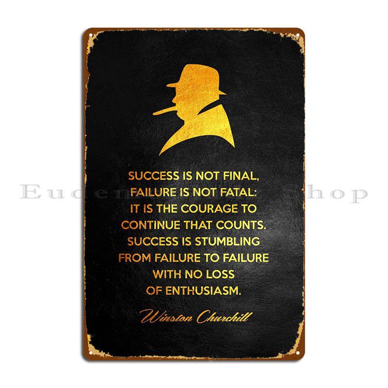 

Winston Churchill Metal Sign Poster Cinema Living Room Designing Character Mural Tin Sign Poster 20x30cm（7.8x11.8inch）