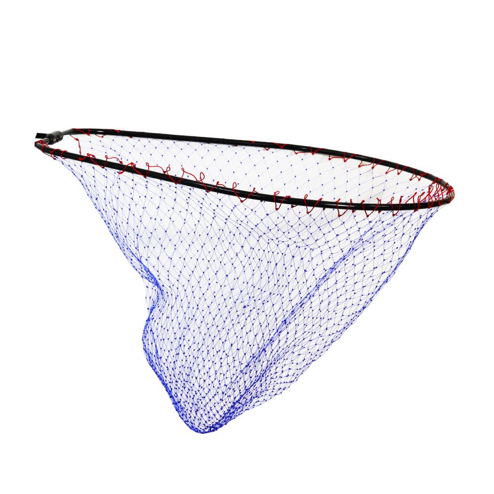 Ori Fishing Tackle Landing Net, Oval Nylon Net, 3-Section Mesh, 65cm x 50cm (Black)