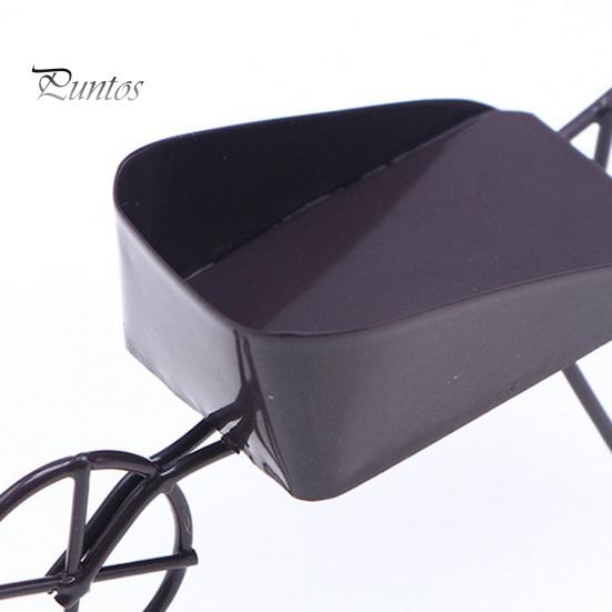 Mini-Vintage-Eisenwagen, Puppenhaus-Ornamente, realistische Mini-Kompakt-Mikrohof-Szene, Einzelradwagen, mikroskopische Landschaftsfotografie-Requisiten